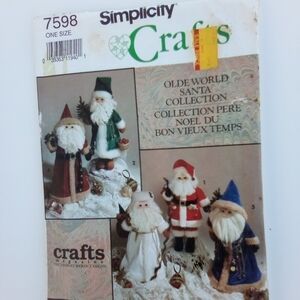 Simplicity Sewing Pattern 7598 Olde World Santa Claus Saint Nick